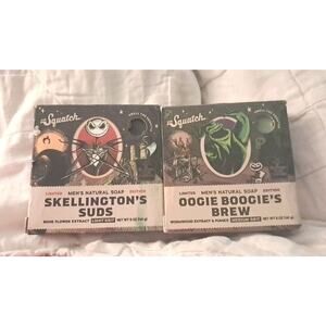 2 Soap Bars NEW Dr. Squatch Disneys JACK SKELLINGTON'S SUDS & OOGIE BOOGIE'S